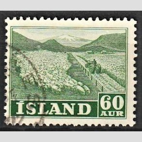 FRIMRKER ISLAND | 1950 - AFA 266 - Folkeerhverv - 60 re grn - Stemplet