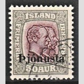 FRIMRKER ISLAND | 1936 - AFA 65 - Christian IX, Fr. VIII overtryk Pjonusta - 50 aur gr/lilla - Stemplet