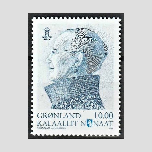 FRIMRKER GRNLAND | 2013 - AFA 655 - Dagligmrke - 10,00 kr. bl - Postfrisk