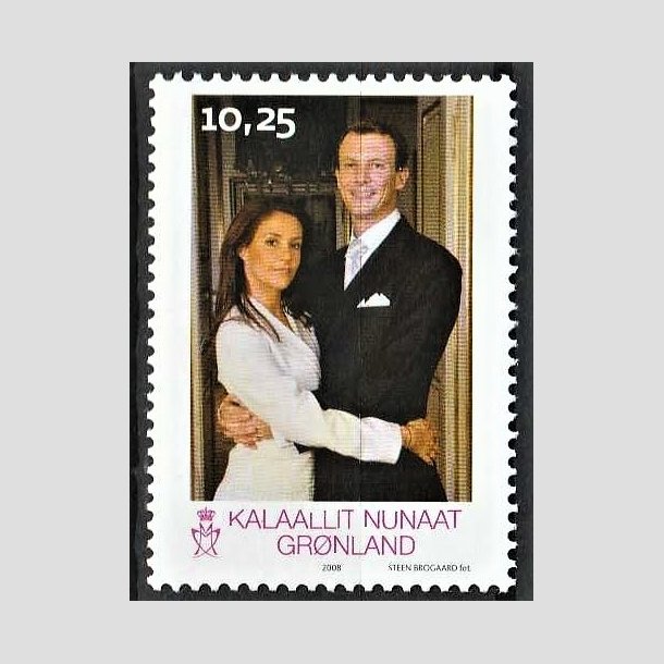 FRIMRKER GRNLAND | 2008 - AFA 518 - Royalt bryllup - 10,25 kr. flerfarvet - Postfrisk