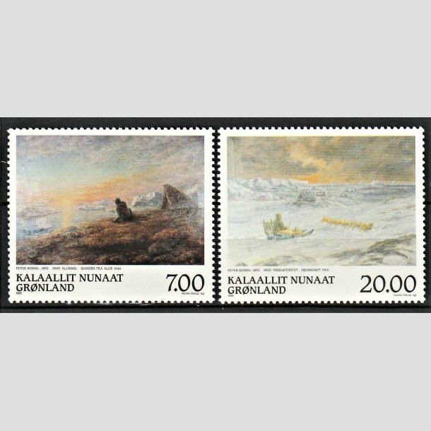 FRIMRKER GRNLAND | 1999 - AFA 342,343 - Grnlandske kunstere III. - 7,00 + 20,00 kr. flerfarvet - Postfrisk