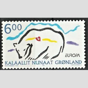 FRIM�RKER GR�NLAND | 1999 - AFA 341 - Europam�rker. - 6,00 kr. isbj�rn flerfarvet - Postfrisk
