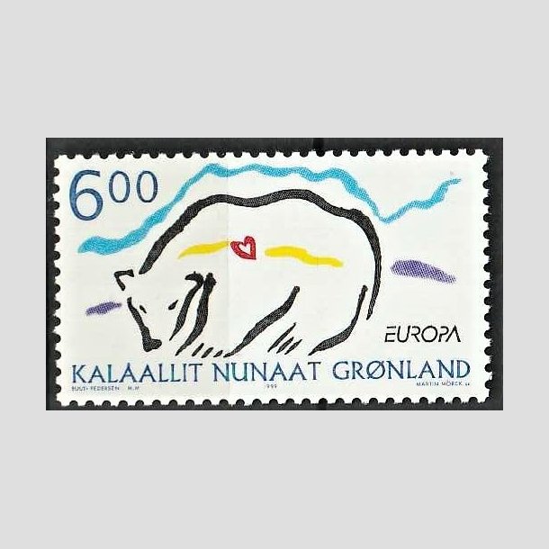 FRIMRKER GRNLAND | 1999 - AFA 341 - Europamrker. - 6,00 kr. isbjrn flerfarvet - Postfrisk