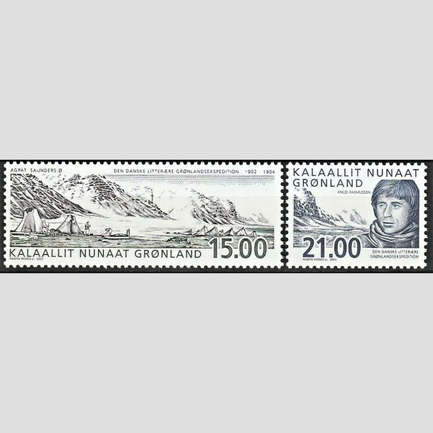 FRIMRKER GRNLAND | 2003 - AFA 401,402 - Ekspeditioner I. - 15,00 + 21,00 kr. flerfarvet - Postfrisk