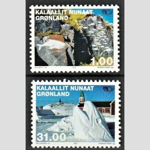 FRIM�RKER GR�NLAND | 2002 - AFA 385,386 - Norden frim�rker. - 1,00 + 31,00 kr. flerfarvet - Postfrisk