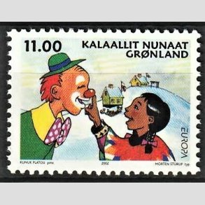 FRIM�RKER GR�NLAND | 2002 - AFA 394 - Europafrim�rke, Cirkus. - 11,00 kr. flerfarvet - Postfrisk
