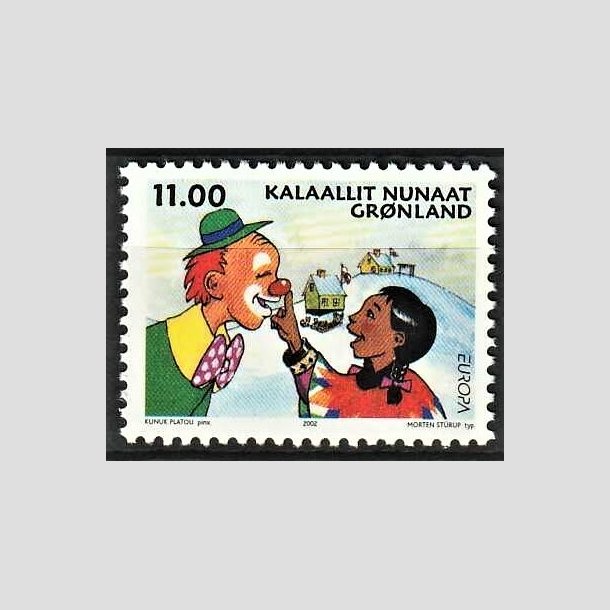 FRIMRKER GRNLAND | 2002 - AFA 394 - Europafrimrke, Cirkus. - 11,00 kr. flerfarvet - Postfrisk