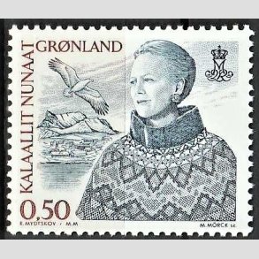 FRIM�RKER GR�NLAND | 2002 - AFA 398 - Dagligserie. - 0,50 kr. flerfarvet - Postfrisk