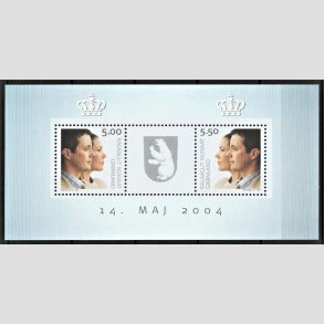 FRIM�RKER GR�NLAND | 2004 - AFA 427 - Kongeligt bryllup. - Miniark flerfarvet - Postfrisk