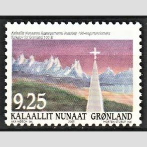 FRIM�RKER GR�NLAND | 2005 - AFA 439 - Kirkelov i Gr�nland 100 �r. - 9,25 kr. flerfarvet - Postfrisk