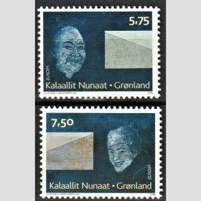 FRIM�RKER GR�NLAND | 2008 - AFA 505,506 - Europam�rker, brevskrivning. -5,75 + 7,50 kr. flerfarvet - Postfrisk