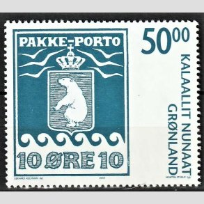 FRIM�RKER GR�NLAND | 2005 - AFA 460 - Pakkeportom�rkerne 100 �r I. - 50 kr. bl�/hvid - Postfrisk