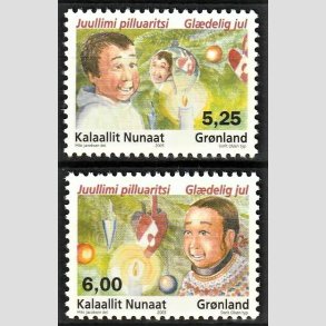 FRIM�RKER GR�NLAND | 2005 - AFA 458-59 - Julefrim�rker - 5,25 + 6,00 kr. flerfarvet - Postfrisk