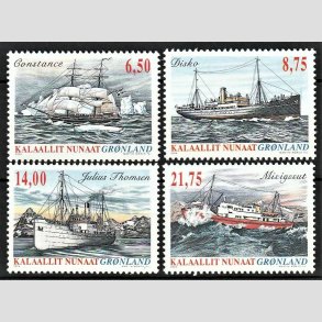FRIM�RKER GR�NLAND | 2004 - AFA 433-36 - Skibsfart p� Gr�nland III. - 6,50 - 21,75 kr. flerfarvet - Postfrisk