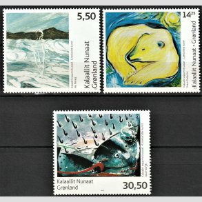FRIM�RKER GR�NLAND | 2008 - AFA 507-09 - Moderne kunst II. - 5,50 - 30,50 kr. flerfarvet - Postfrisk