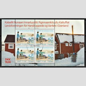 FRIM�RKER GR�NLAND | 1996 - AFA 297a - Handicappede og Vanf�re i Gr�nland. - Miniark flerfarvet - P�nt Stemplet