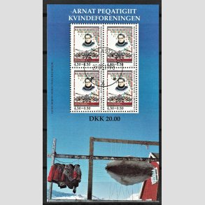 FRIM�RKER GR�NLAND | 1998 - AFA 329a - Kvindeforeningen. - Miniark flerfarvet - P�nt Stemplet