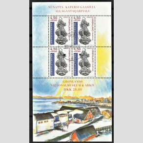 FRIM�RKER GR�NLAND | 1999 - AFA 340a - Gr�nlands Nationalmuseum. - Miniark flerfarvet - P�nt Stemplet