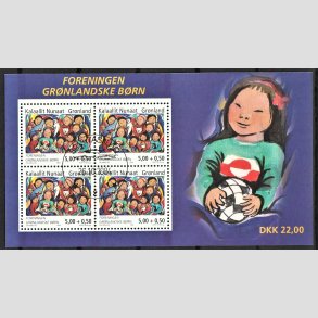 FRIM�RKER GR�NLAND | 2004 - AFA 428a - Foreningen gr�nlanske b�rn. - Miniark flerfarvet - P�nt stemplet
