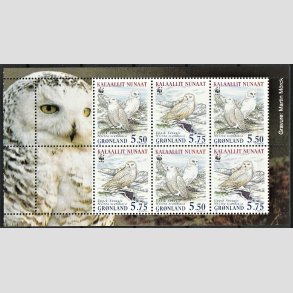 FRIMRKER GRNLAND | 1999 - AFA 336a-39a - HS 17, Sneugler. - Hftesammentryk flerfarvet - Postfrisk