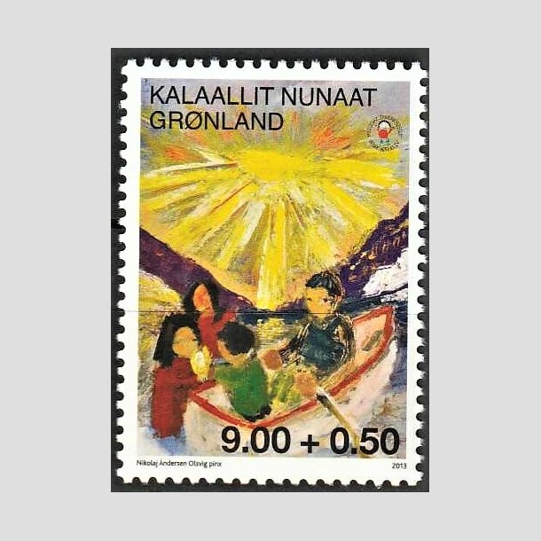 FRIMRKER GRNLAND | 2013 - AFA 633 - Bedre brneliv i Grnland. - 9,00 + 0,50 kr. flerfarvet - Postfrisk