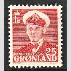FRIMRKER GRNLAND | 1950 - AFA 32 - Frederik IX - 25 re rd - Postfrisk