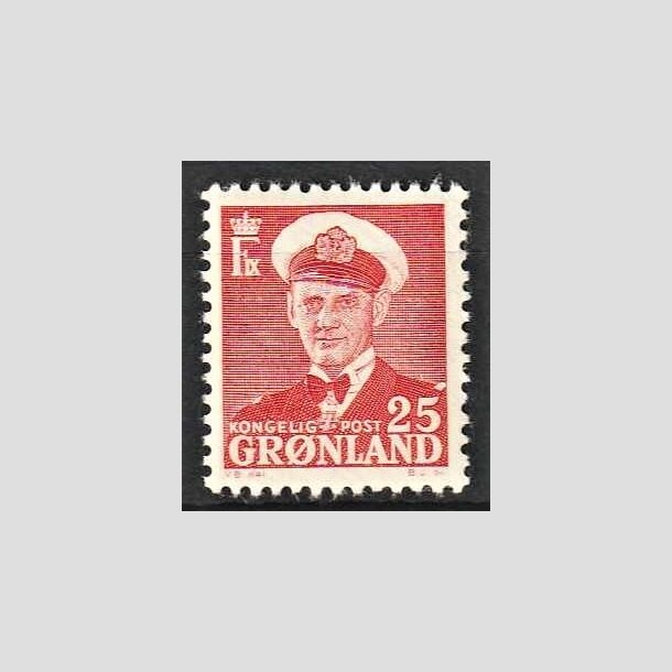 FRIMRKER GRNLAND | 1950 - AFA 32 - Frederik IX - 25 re rd - Postfrisk