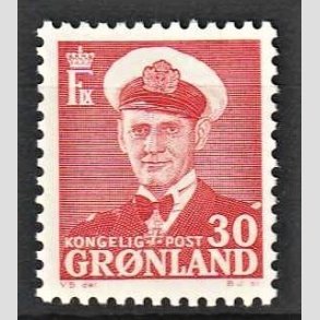 FRIMRKER GRNLAND | 1959 - AFA 44 - Frederik IX - 30 re rd - Postfrisk