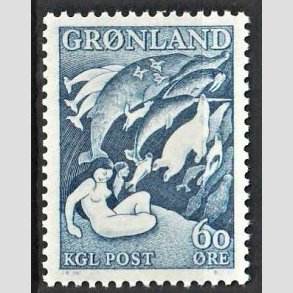 FRIMRKER GRNLAND | 1957 - AFA 39 - Havets Moder - 60 re grnligbl - Postfrisk