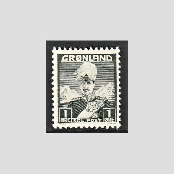 FRIMRKER GRNLAND | 1938 - AFA 1 - Christian X - 1 re grnsort type 1 - Postfrisk