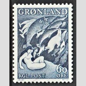 FRIMRKER GRNLAND | 1957 - AFA 39a - Havets Moder - 60 re grligbl - Postfrisk