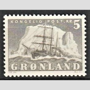 FRIMRKER GRNLAND | 1958 - AFA 41 - Ishavskibet Gustav Holm - 5 kr. gr - Postfrisk