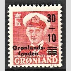 FRIMRKER GRNLAND | 1959 - AFA 43 - Grnlandsfonden - 30 + 10/25 re rd - Postfrisk