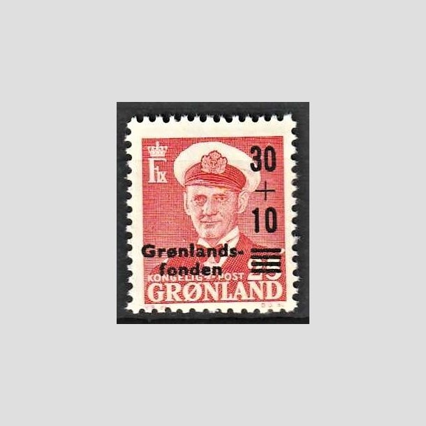 FRIMRKER GRNLAND | 1959 - AFA 43 - Grnlandsfonden - 30 + 10/25 re rd - Postfrisk