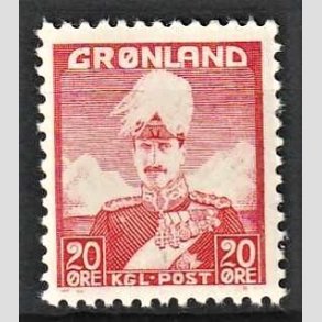FRIMRKER GRNLAND | 1946 - AFA 26 - Christian X - 20 re rd - Postfrisk