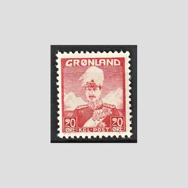 FRIMRKER GRNLAND | 1946 - AFA 26 - Christian X - 20 re rd - Postfrisk