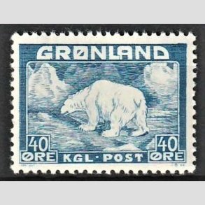 FRIMRKER GRNLAND | 1946 - AFA 27 - Isbjrn - 40 re bl - Postfrisk