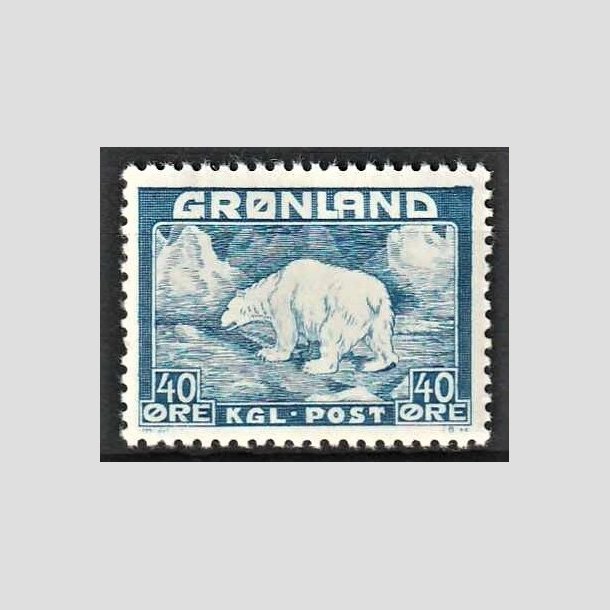 FRIMRKER GRNLAND | 1946 - AFA 27 - Isbjrn - 40 re bl - Postfrisk