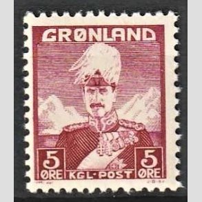 FRIMRKER GRNLAND | 1946 - AFA 2a - Christian X - 5 re vinrd type II - Postfrisk