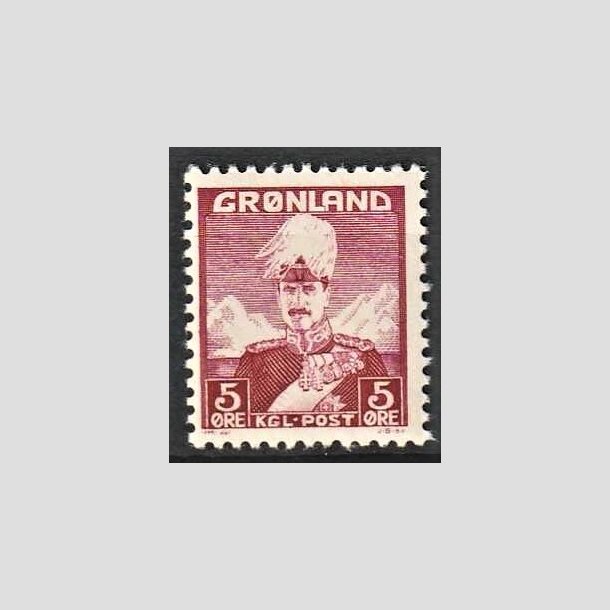 FRIMRKER GRNLAND | 1946 - AFA 2a - Christian X - 5 re vinrd type II - Postfrisk