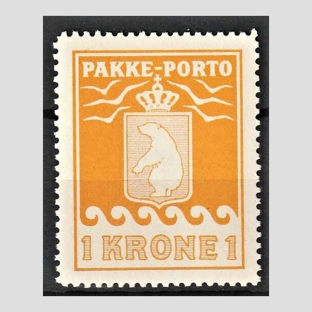 FRIMRKER GRNLAND | 1936 - AFA 14 - PAKKE-PORTO - 1 kr. orange offsettryk - Postfrisk