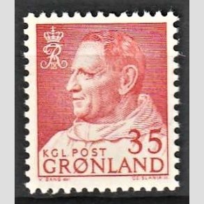 FRIMRKER GRNLAND | 1963 - AFA 54 - Kong Frederik IX - 35 re rd - Postfrisk