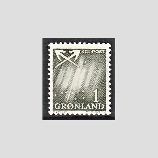 FRIMRKER GRNLAND | 1963 - AFA 47 - Nordlys - 1 re grnsort - Postfrisk