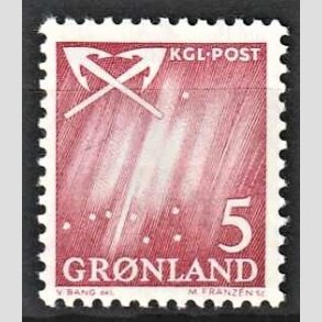 FRIMRKER GRNLAND | 1963 - AFA 48 - Nordlys - 5 re vinrd - Postfrisk