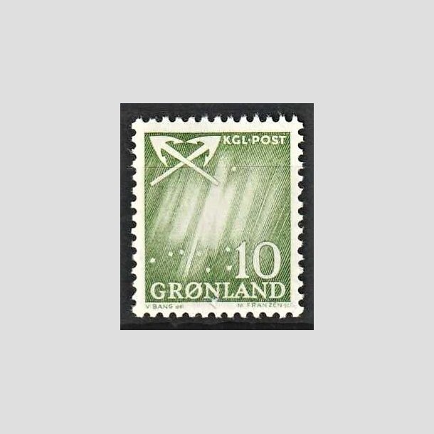 FRIMRKER GRNLAND | 1963 - AFA 49 - Nordlys - 10 re grn - Postfrisk