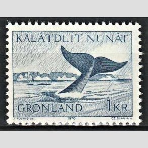 FRIMRKER GRNLAND | 1970 - AFA 75 - Grnlandshval - 1 kr. bl - Postfrisk