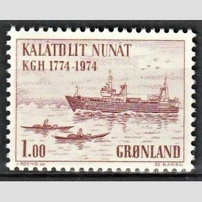 FRIM�RKER GR�NLAND | 1974 - AFA 88 - Kongelige gr�nlandske handel 200 �r. - 1,00 kr. r�d - Postfrisk
