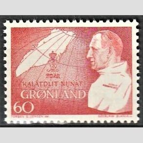 FRIMRKER GRNLAND | 1969 - AFA 72 - Frd. IX 70 rs fdselsdag - 60 re rd - Postfrisk
