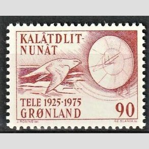 FRIM�RKER GR�NLAND | 1975 - AFA 94 - Gr�nlands telev�sen - 90 �re brunr�d - Postfrisk