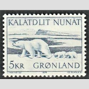 FRIM�RKER GR�NLAND | 1976 - AFA 96 - Isbj�rn - 5 kr. bl� - Postfrisk